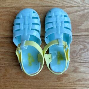 Girls size 9 ‘Jelly’ sandals - never worn! In teal and lime green